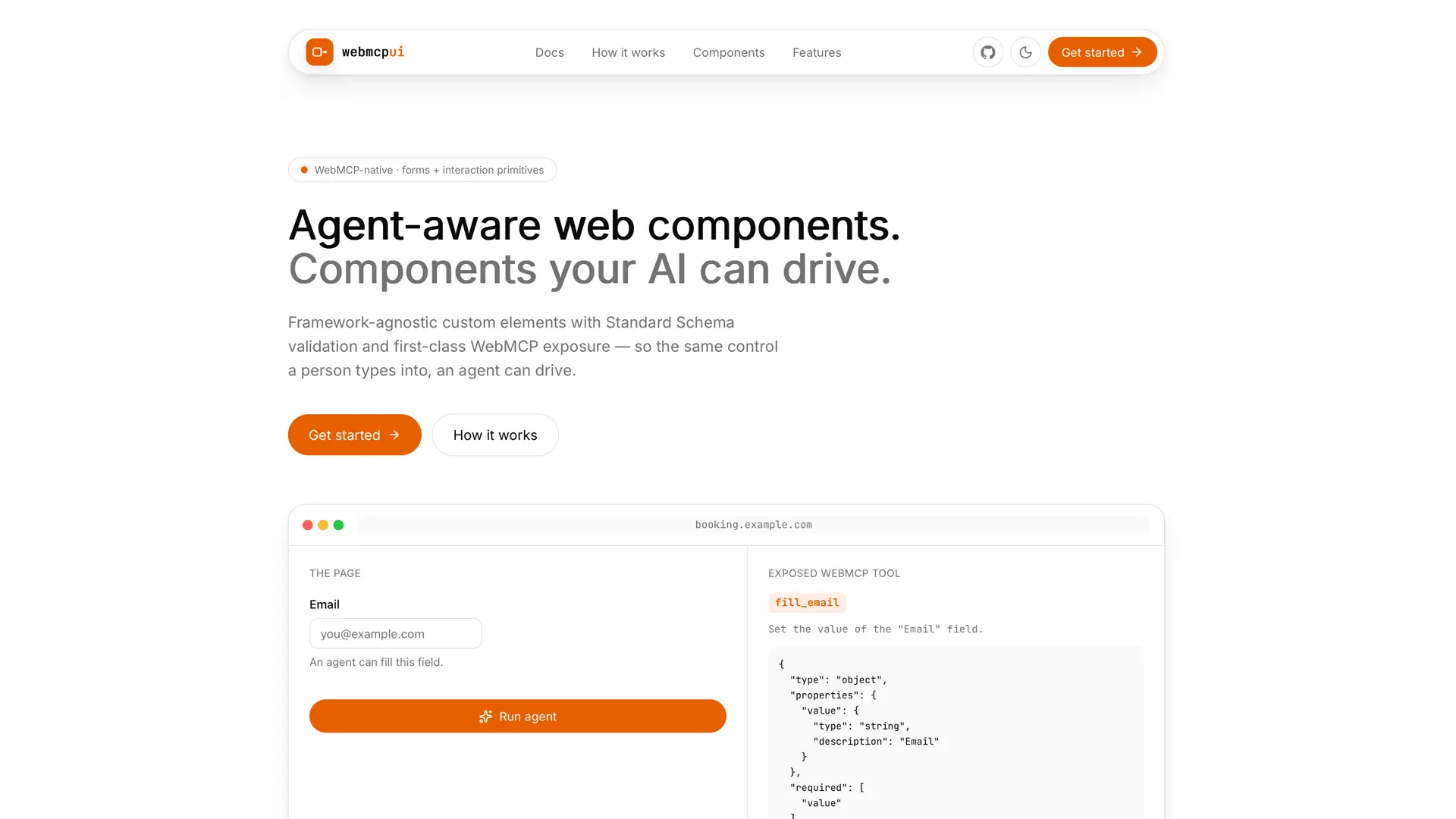 WebMCP UI component library website